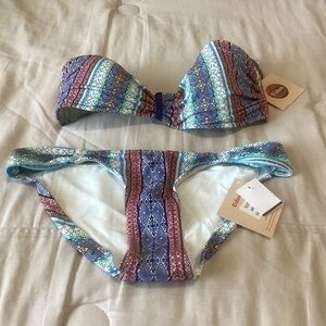 Eidon Surf bandeau bikini size small top xsmall bottoms